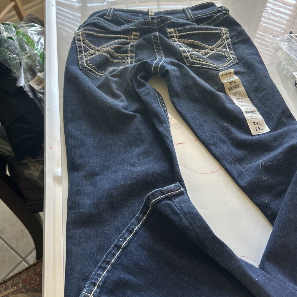 Ariat R.E.A.L. Mid Rise Stretch Entwined Boot Cut Denim Jean Marine NWOT 29R - Picture 13 of 16